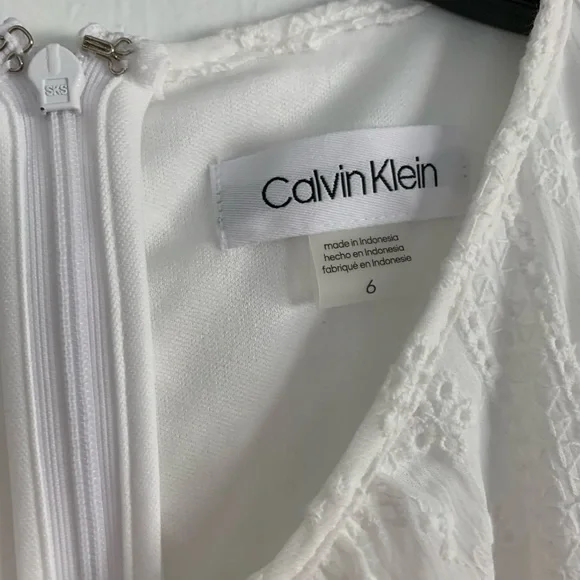 Calvin Klein Eyelet Tier-Hem Dress - Picture 4 of 9